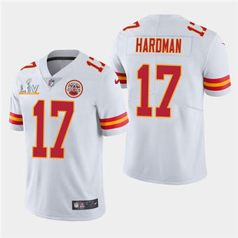 Super Bowl LV 2021 Men Kansas City Chiefs #17 Mecole Hardman White Jersey
